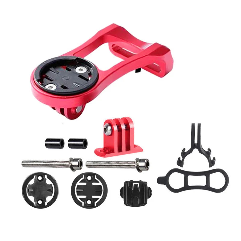 Red and black camera mount kit on a white background