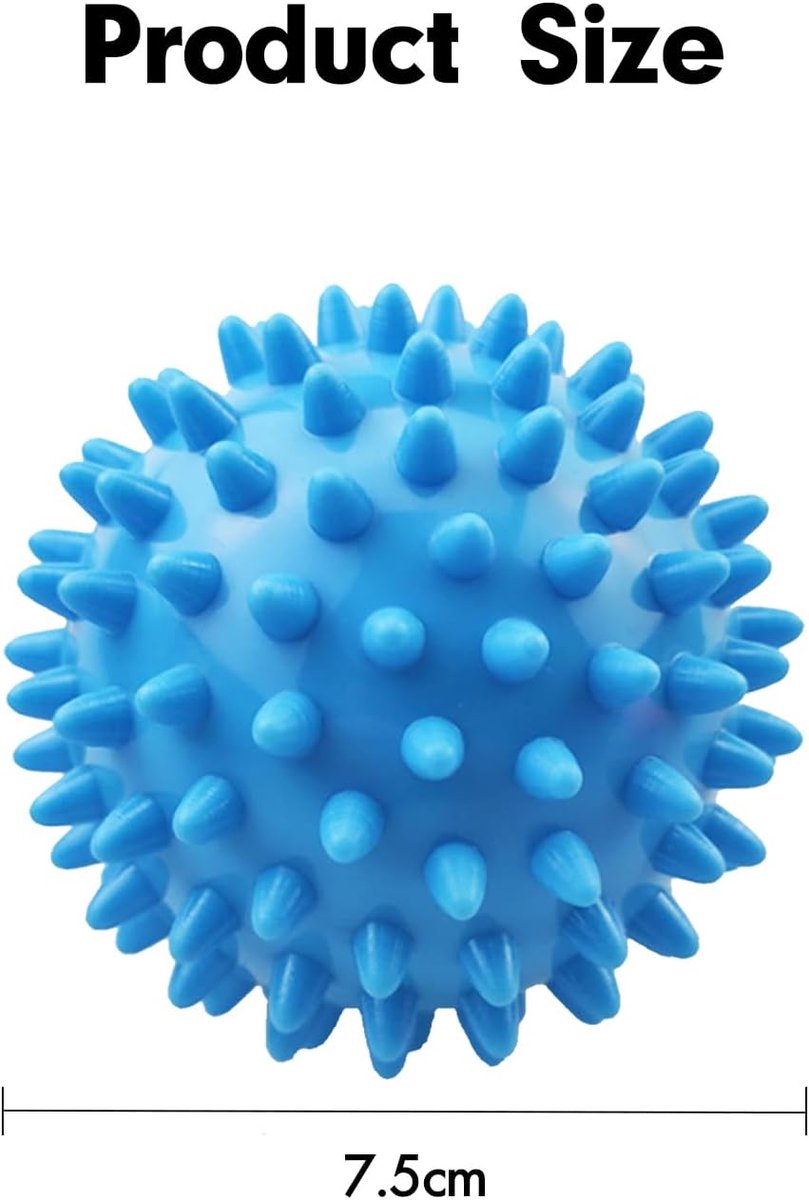 Set of 2 Spiky Massage Balls (Blue/Black 7.5 cm)