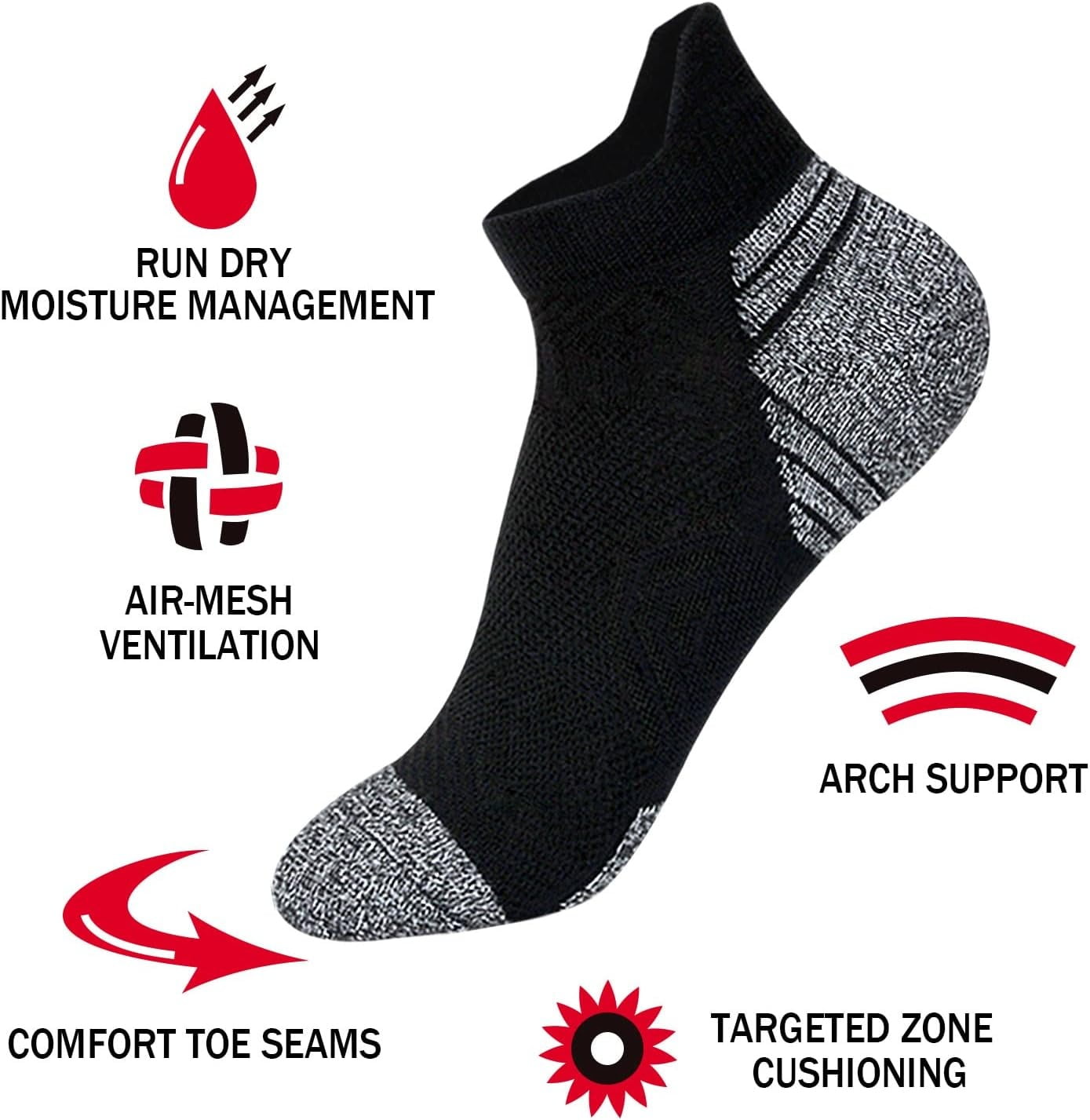 5 Pairs Of Womens Fluro Ankle Socks US 6-10