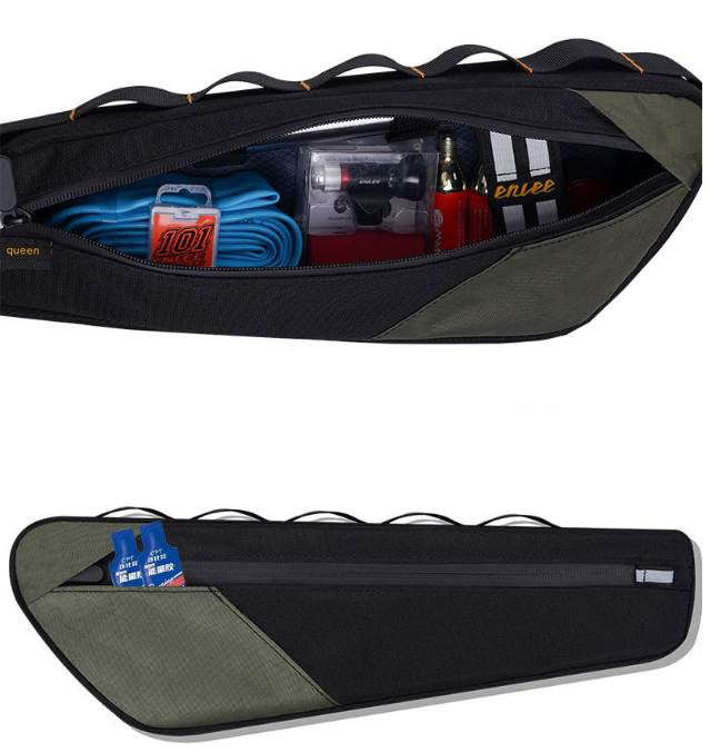 Underslung Waterproof Bicycle Bag - 2.5L Black & Orange