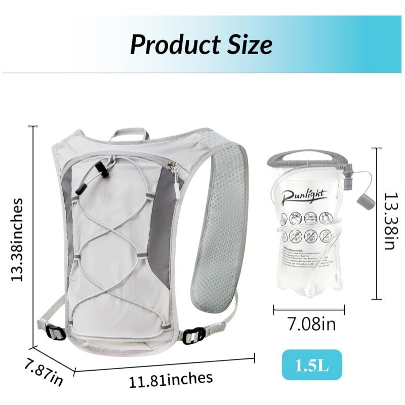 1.5L Lightweight Hydration Backpack with Bladder - Grey