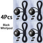 Four black triathlon laces with cables on a light blue background