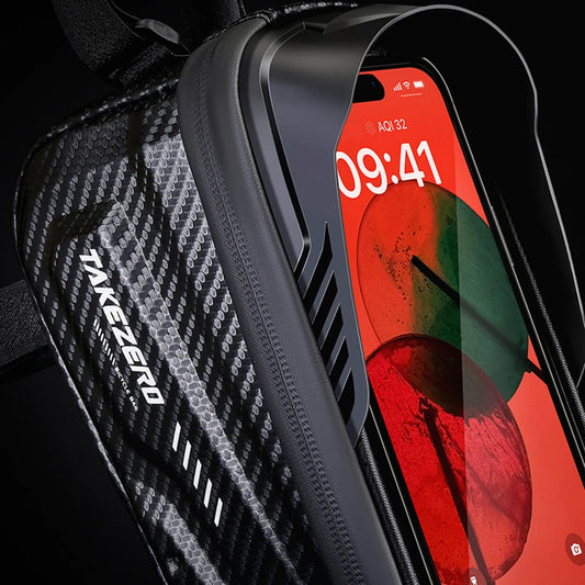 Phone case with a textured pattern and visible brand name, placed on a dark surface.