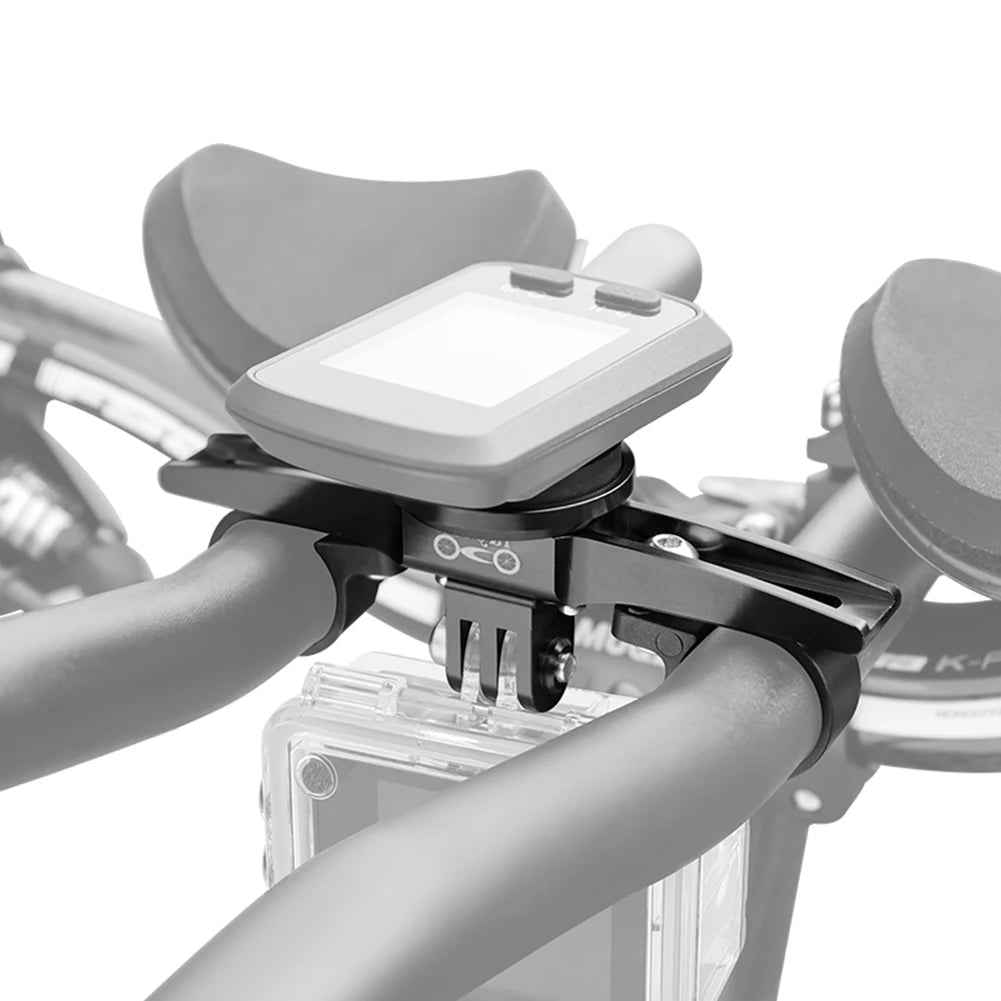 Bicycle handlebar with a smartphone mount on a white background
