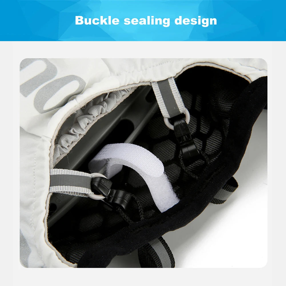 Close-up of a product with a buckle sealing design on a white background.