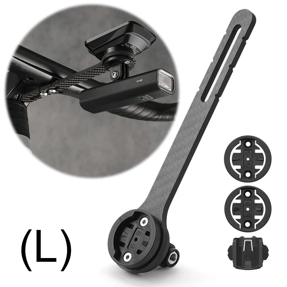 Black bike mount with close-up inset on a white background