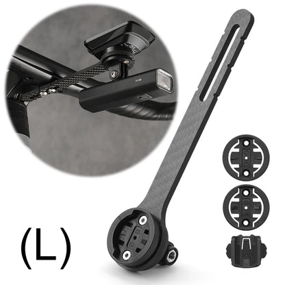 Black bike mount with close-up inset on a white background