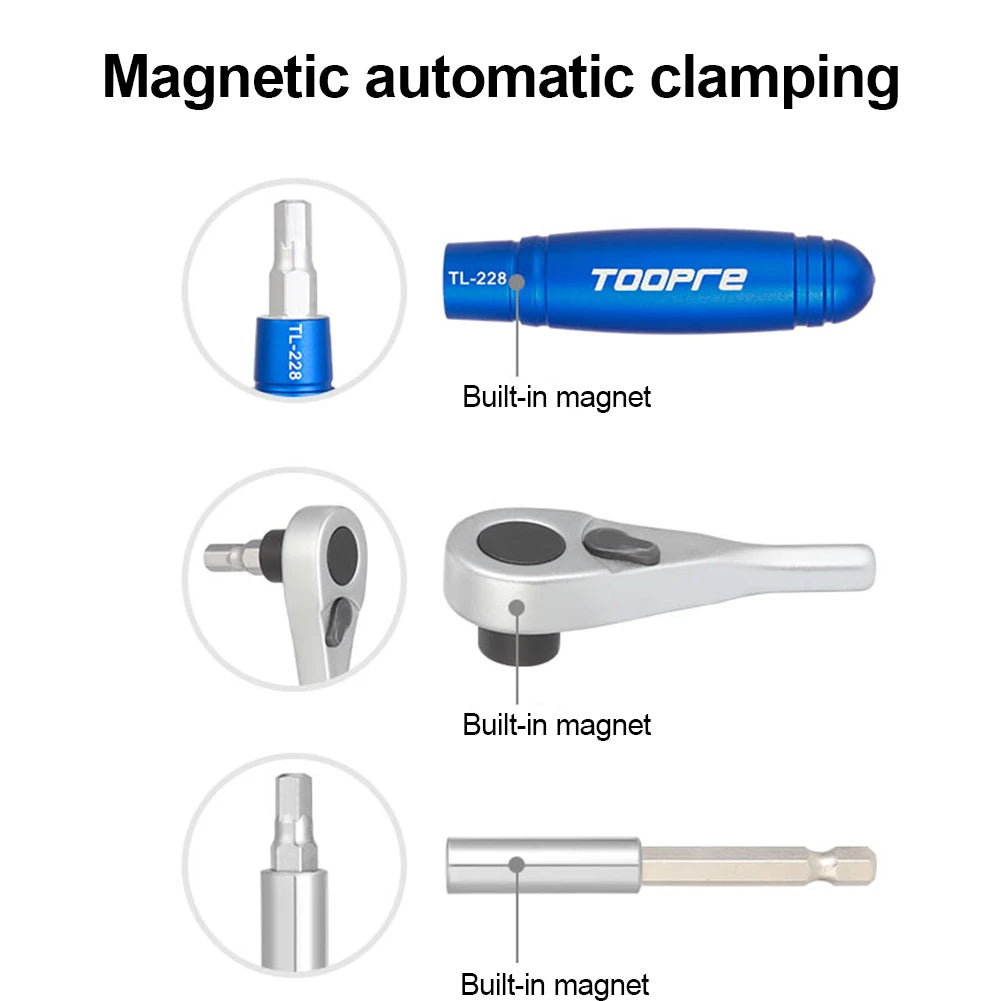 TOOPRE tool with built-in magnet and accessories on a white background