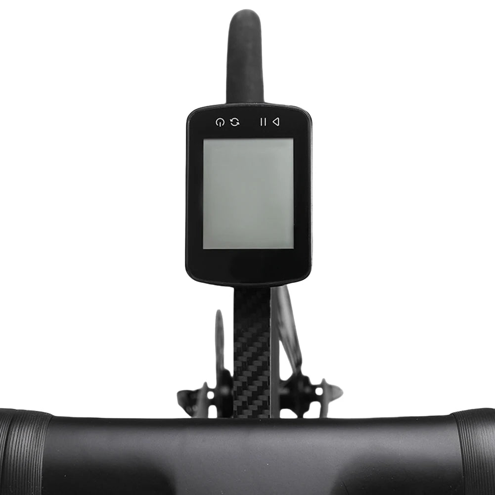 Garmin mount on a bicycle handlebar with carbon fiber design