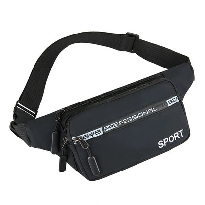 Black waist bag with 'Professional Sport' text on a white background