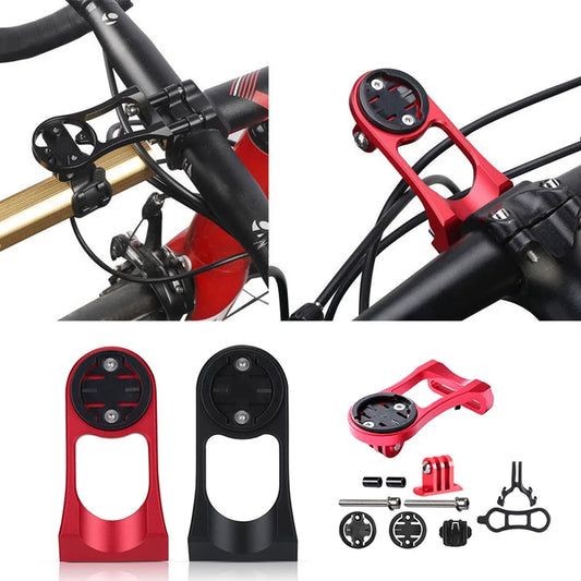 Bicycle Garmin mount accessories including red and black levers and brackets on a white background.