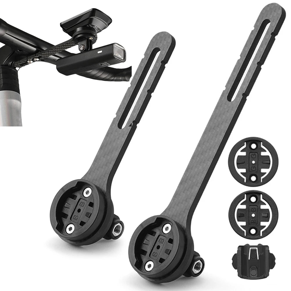 Black bike mount components on a white background