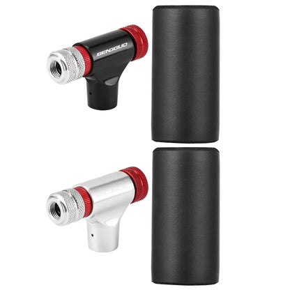 Two CO2 triggers with black and red accents on a white background