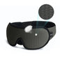 Gray sleep mask with textured surface and brand logo on a white background