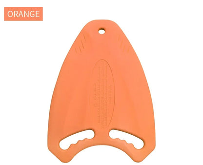 Orange swim kick board on a white background