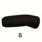 Black elbow pad with size 'S' on a white background