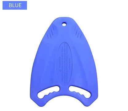 Blue swim kick board on a white background with 'BLUE' label.