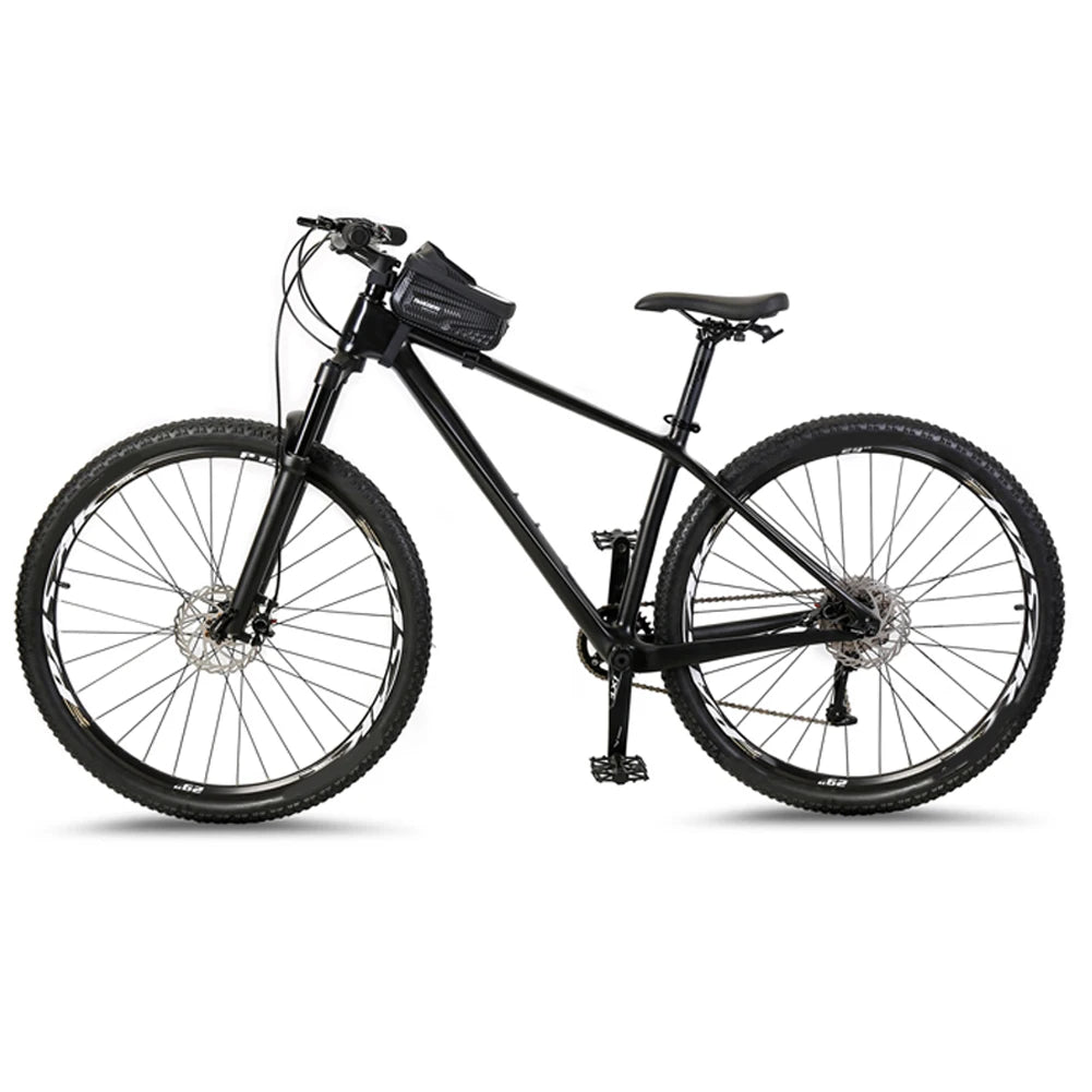 Black bicycle on a white background