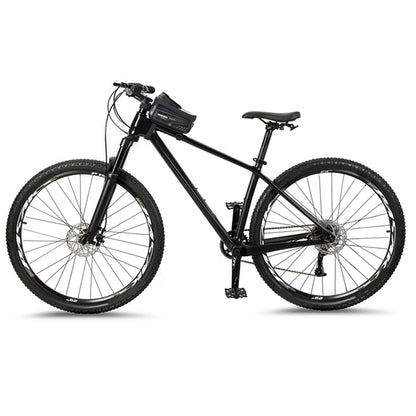 Black bicycle on a white background
