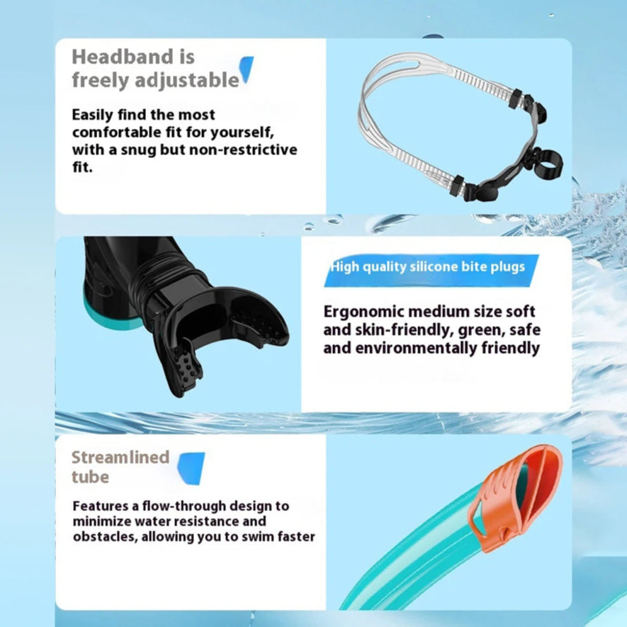 Product features with text on a blue background