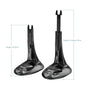 Two black bike stands with measurements on a white background