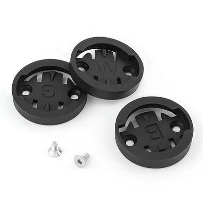 Aero Garmin mount with cutouts and two silver screws on a white background