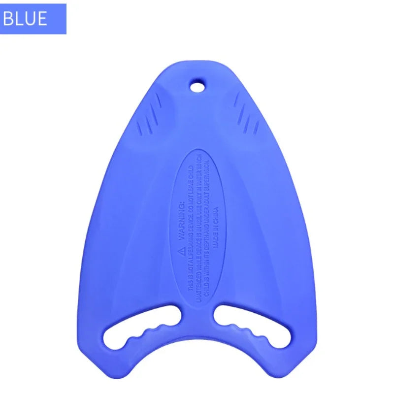 Blue kick board on a white background