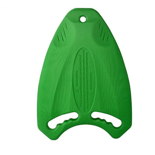 Green kick board on a white background