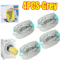 Four gray shoe wash bags with a washing machine and sponge in the background, labeled '4PCS-Grey'.