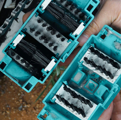 Turquoise brush module with black bristles held by a hand, labeled '9Big Brush Module' on a white background.