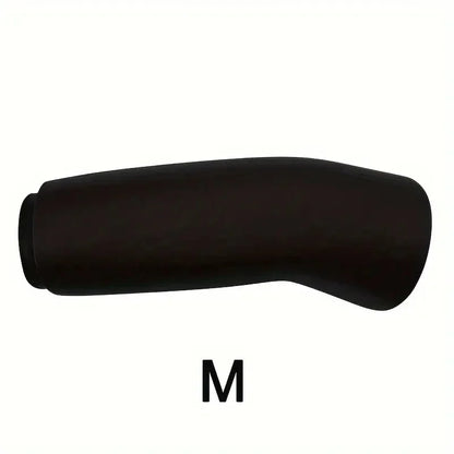 Black elbow pad with 'M' marking on a white background