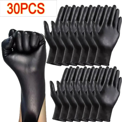 30 pairs of black gloves with a fist gesture on a white background