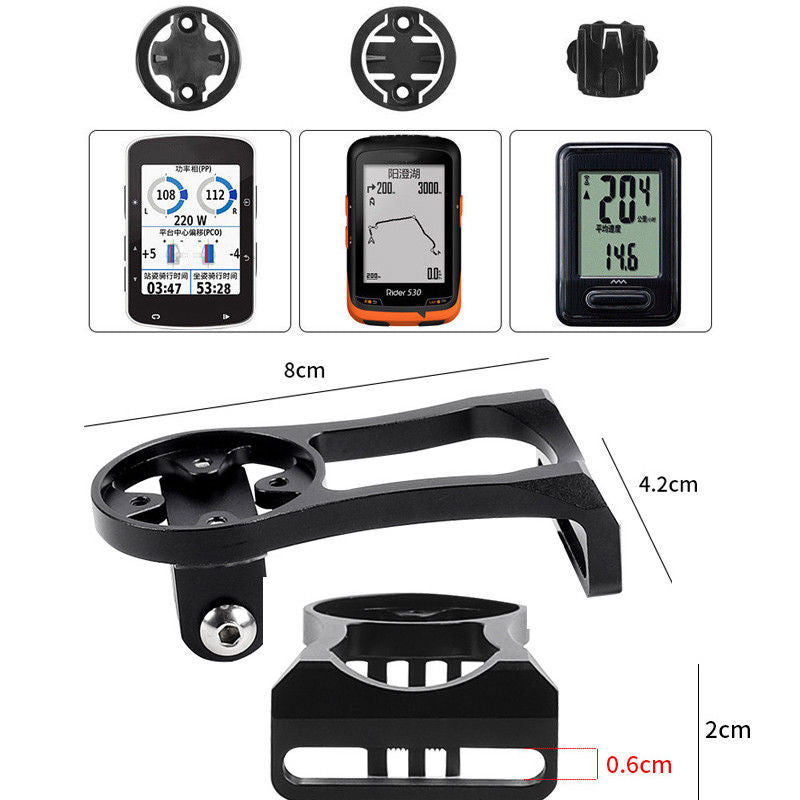 Measurement details of a bike Garmin mount  with digital displays.