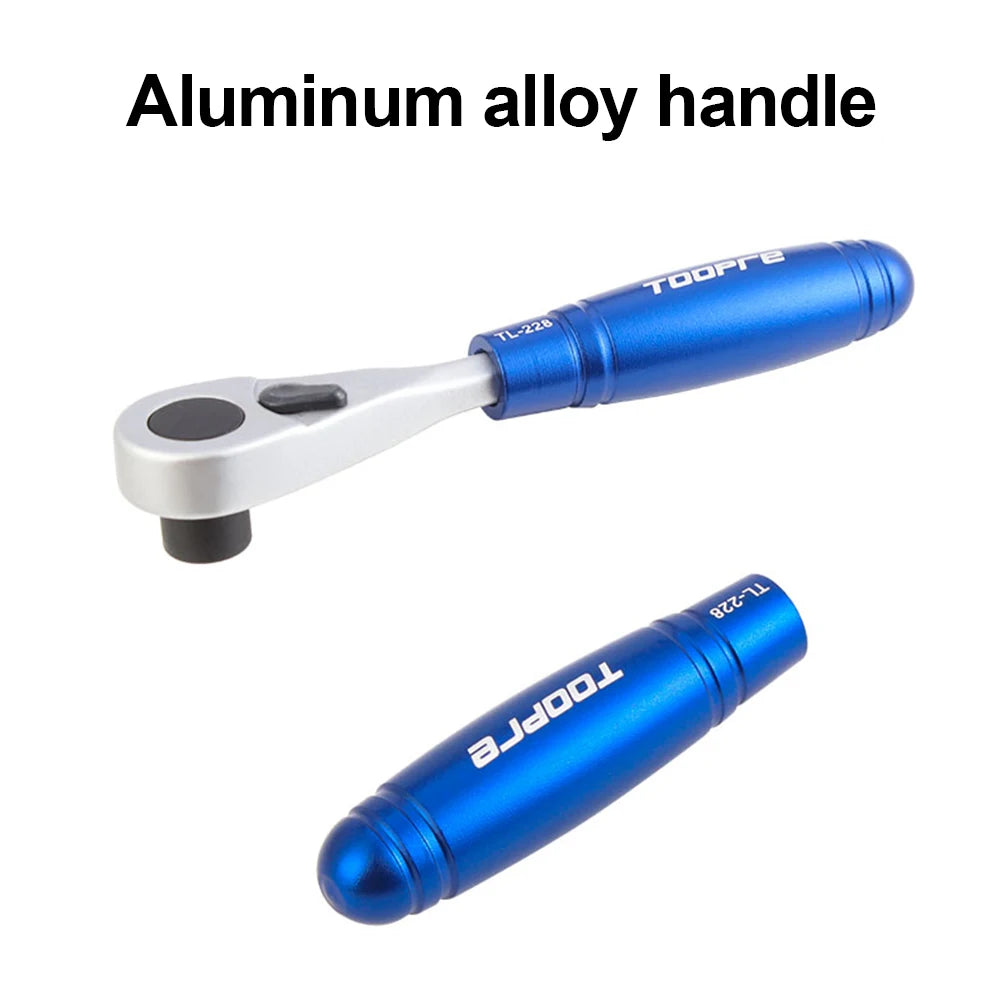 Blue and silver tool handle with 'TOPER' branding on a white background
