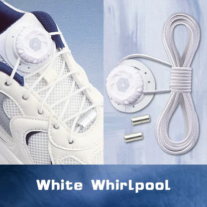 White sneakers with a White triathlon laces and logo on a light blue background