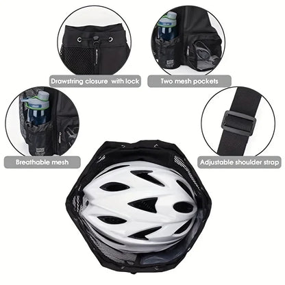 Swim bag with features highlighted on a white background