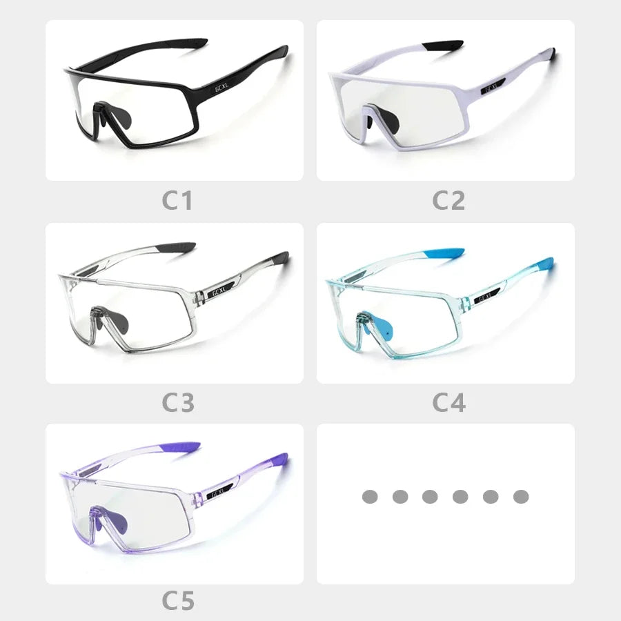 Five pairs of sunglasses displayed in a grid with labels C1 to C5 on a light gray background.