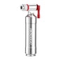 Metal CO2 trigger with red nozzle on a white background