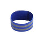 Blue reflective wristband on a white background
