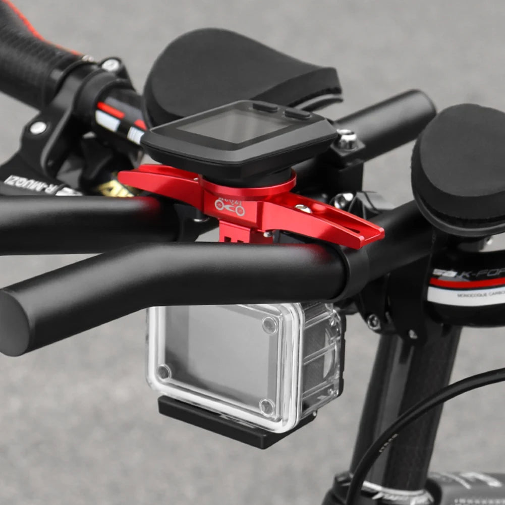 Aero Garmin mount  and GoPro camera on a gray background