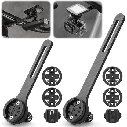 Set of bike handlebar mounting brackets on a white background