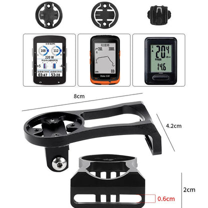 Measurement details of a bike computer mount and display on a white background