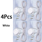 Set of four white triathlon laces on a light blue background