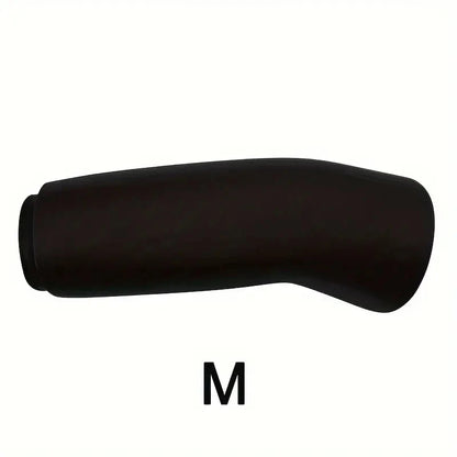 Black elbow pad with 'M' size label on a white background