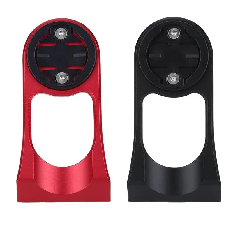Red and black bike mount holders on a white background