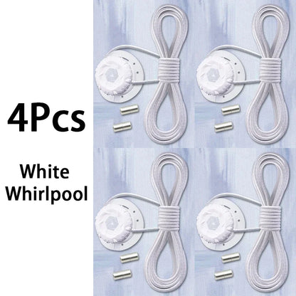 White triathlon laces with screws on a light blue background
