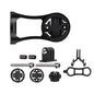 Black camera mount kit with various components on a white background
