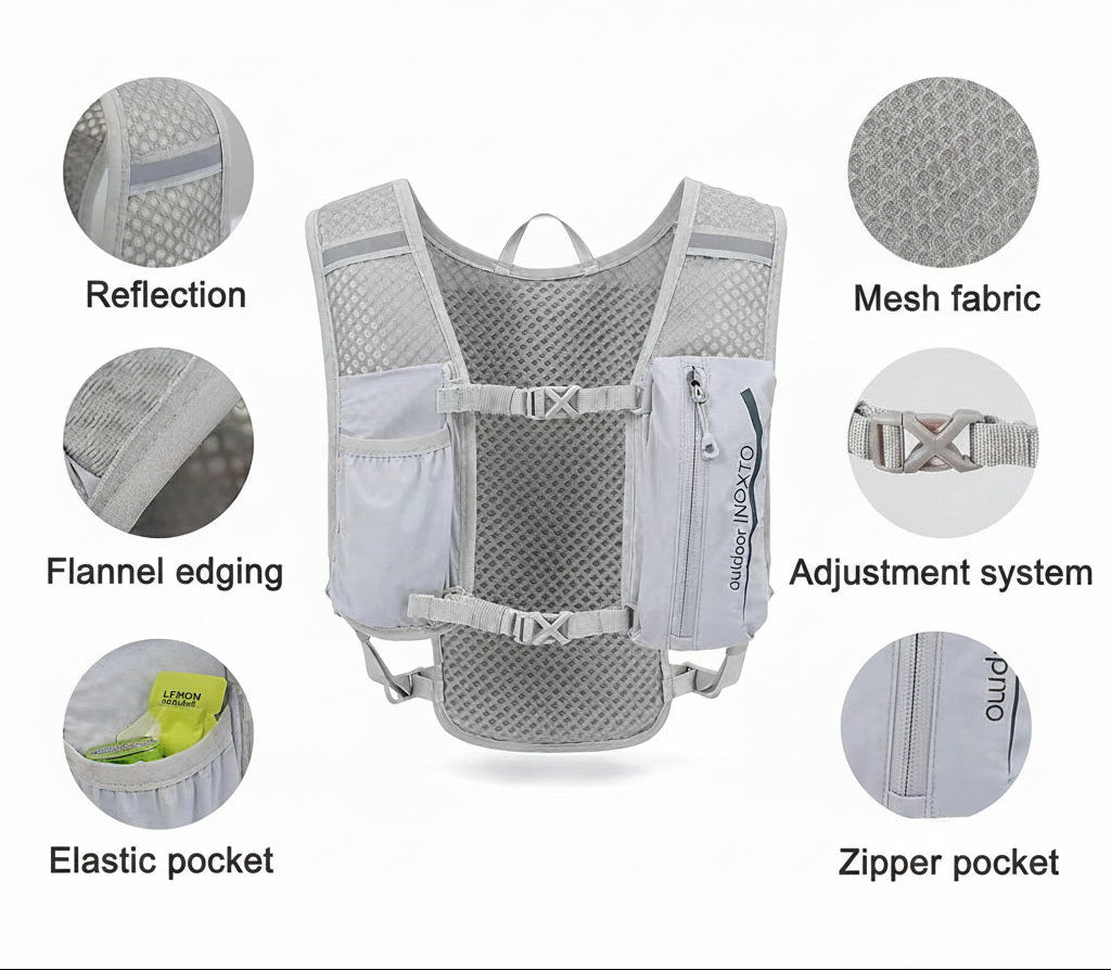 Ultra-Light 1.5L Hydration Run Vest (Grey)