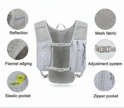 Ultra-Light 1.5L Hydration Run Vest (Grey)
