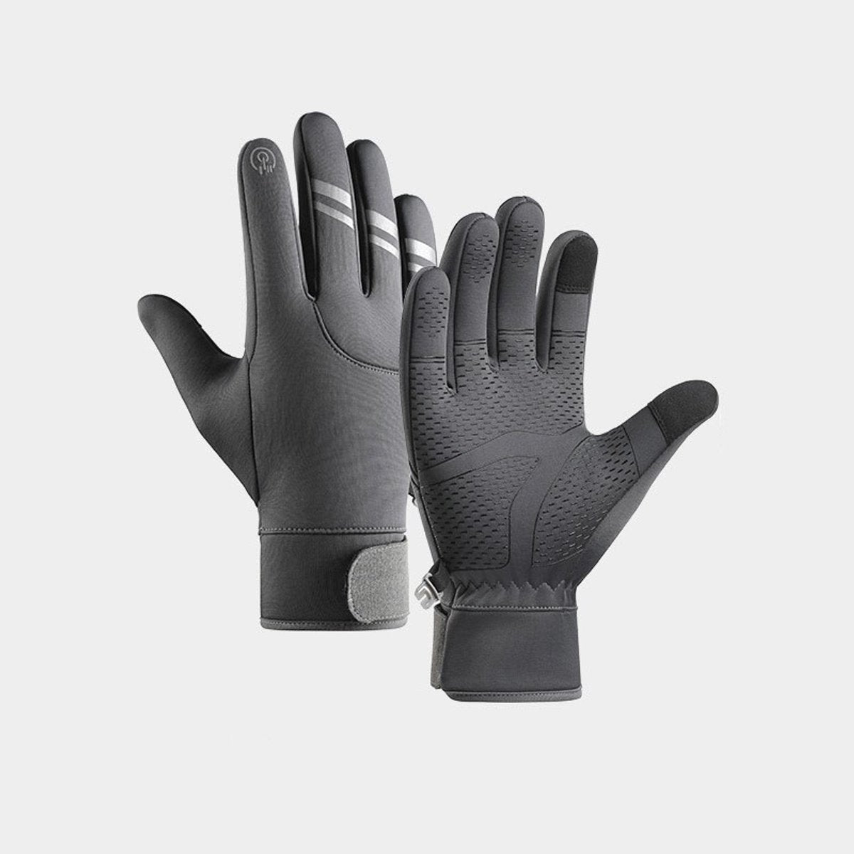 Non-Slip Winter Cycling Gloves - Grey Medium